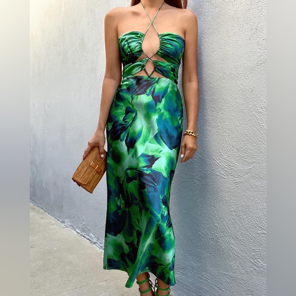 Runaway the label blossom dress - green calista